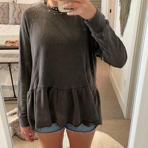 Grey ruffle sweatshirt from Urban Outfitters
